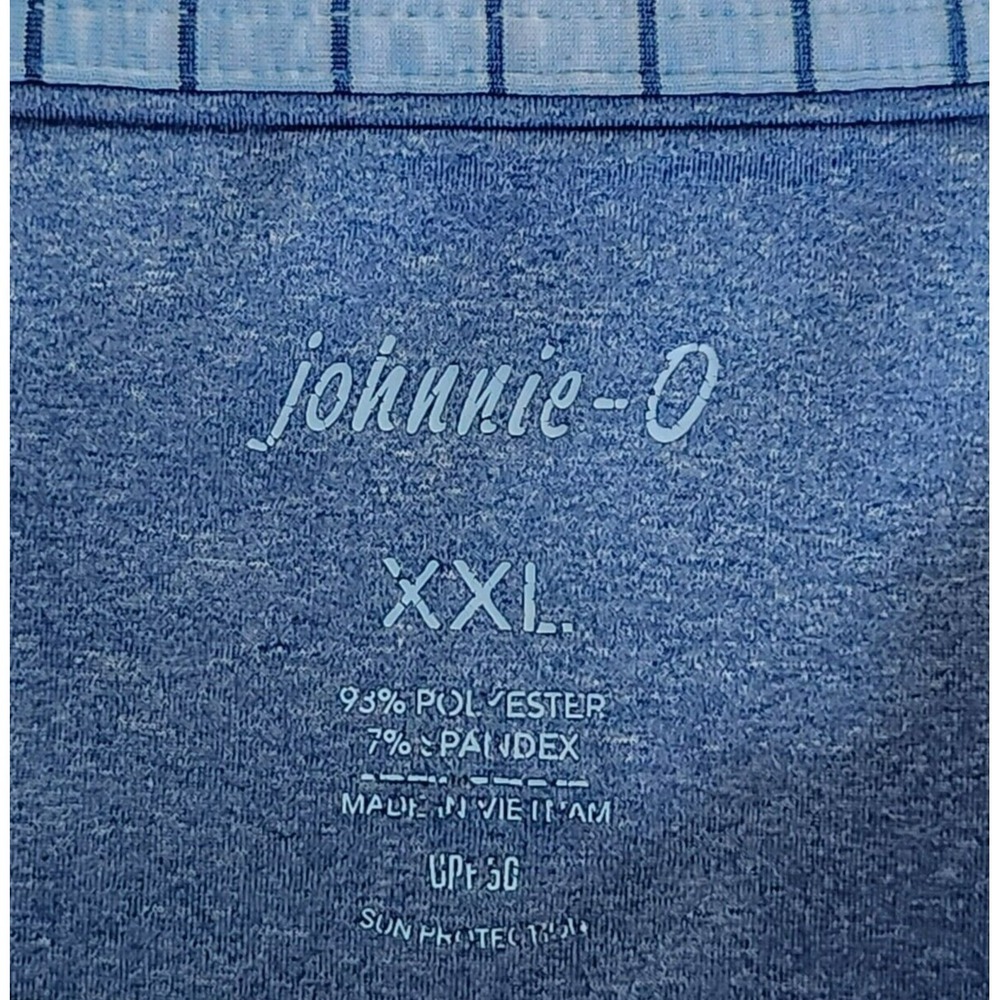 Johnnie O Polo Shirt Men's 2XL Blue Stripe Performance Detroit Country Club Golf - Picture 4 of 12